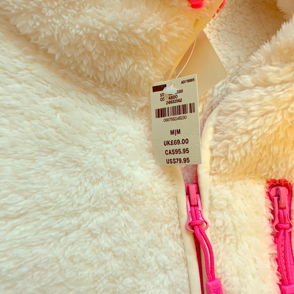 Victoria secret cream and hot pink half zip